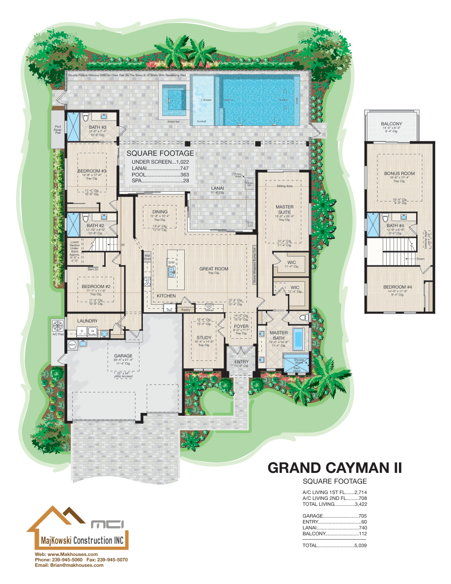 Grand Cayman 2-Story Model published floor plan